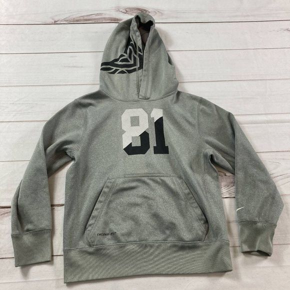 Nike Boys Grey Therma Fit 81 Hoodie Pullover Sweatshirt Size Small - Picture 1 of 8